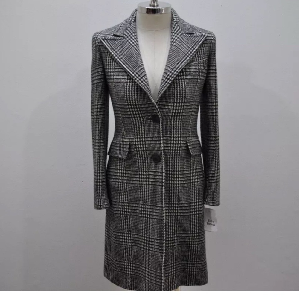 Ralph Lauren Collection Purple Label Glen Plaid Houndstooth Wool Coat 4